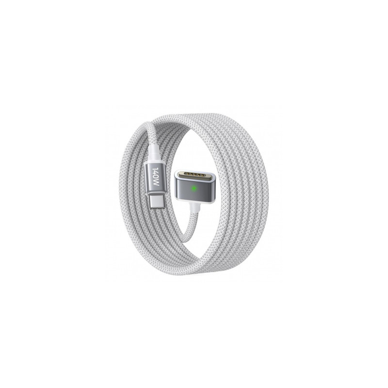 Lisen USB-C to MagSafe 3 Charging Cable Lisen, 140W, 2m, Silver